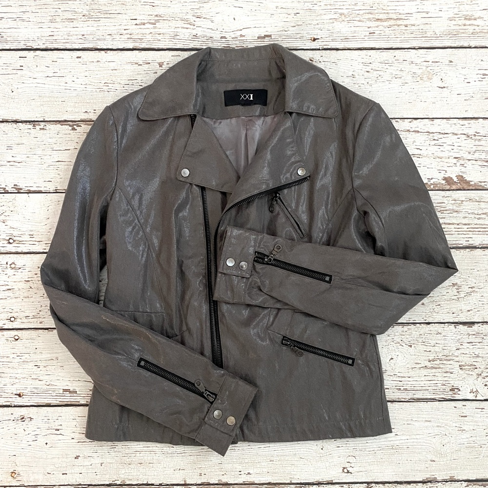 Forever 21 Grey Moto Jacket